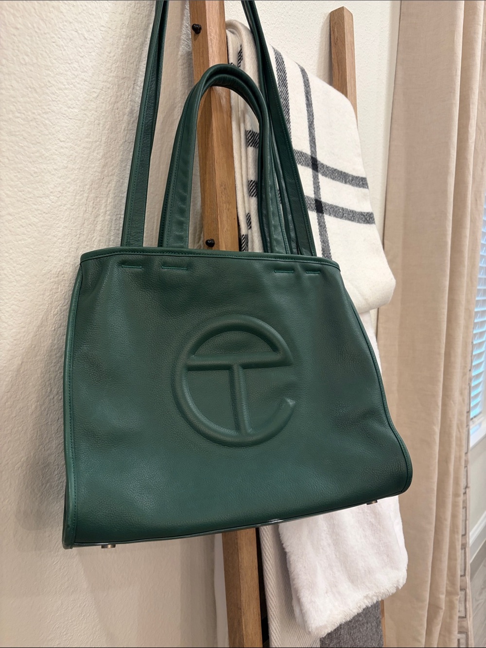 TELFAR Large Carry Bag - Forest - 100% cow hide - Authentic - pebble leather